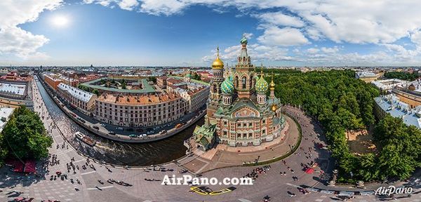 Taking a flight over St Petersburg